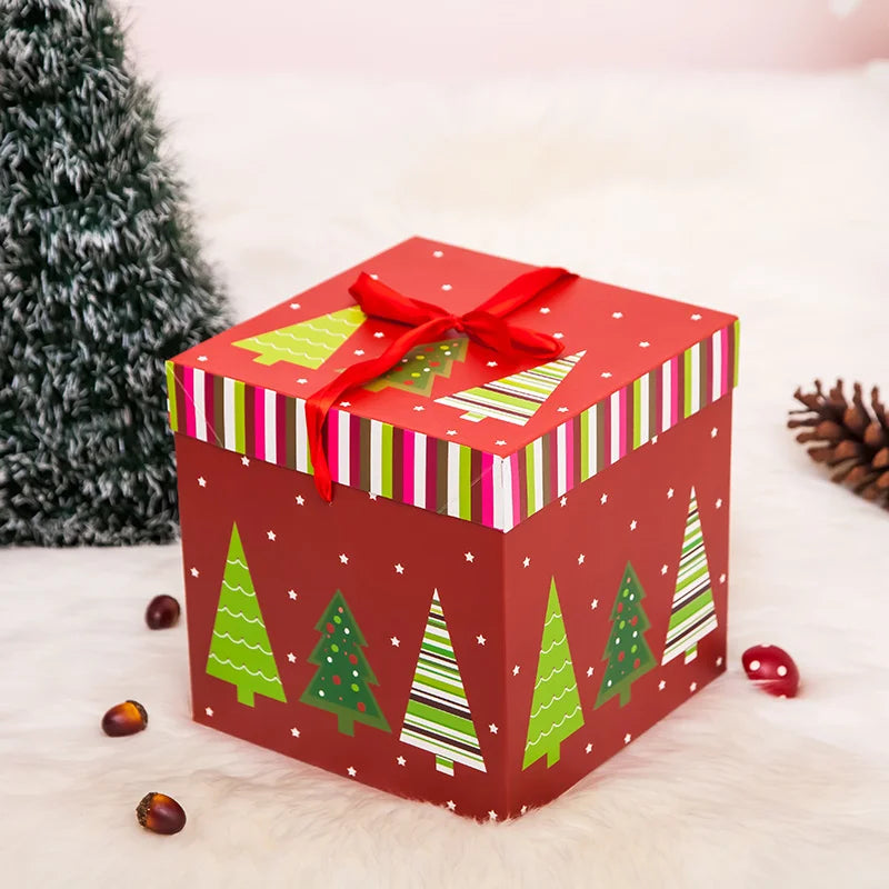 Weihnachtsgeschenkboxen, Geschenkverpackung, Frohe Weihnachten, Dekorative Kartons für Weihnachten, Heimparty-Dekoration, Neujahr, Süßigkeitenbox, Etui