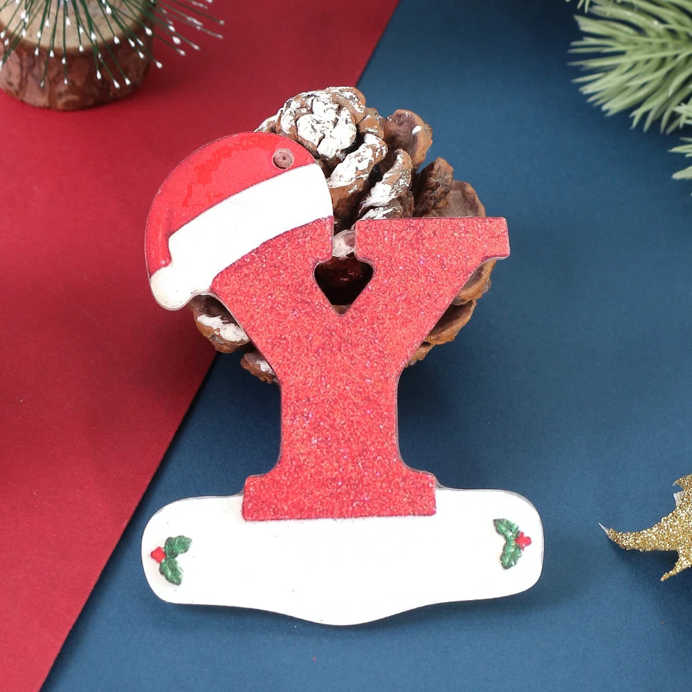 Winter 26 Buchstaben Weihnachtsdekoration 3D Harz hängen Anhänger Party Home Zimmer Weihnachtsbaum Dekor Freunde Familien DIY Geschenke