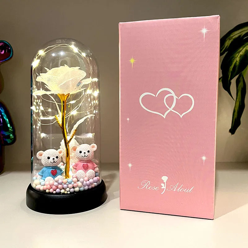 Leuchtende Rose im Glas – Geschenk für besondere Momente
