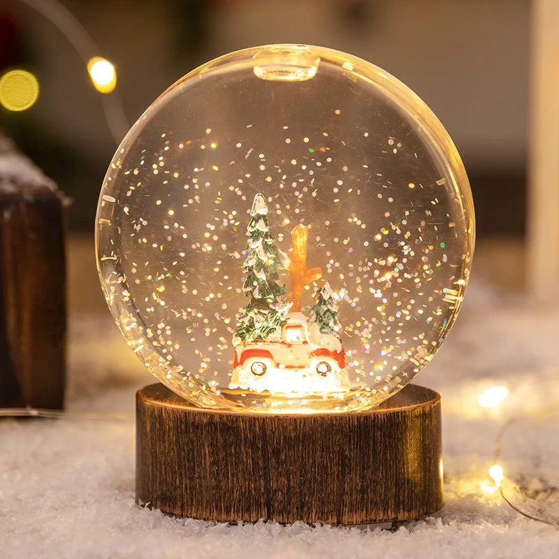 Weihnachtsdekorationen: Beleuchtete Kristallkugeln, Nachtlichter, Windlichter und kreative Weihnachtsgeschenke