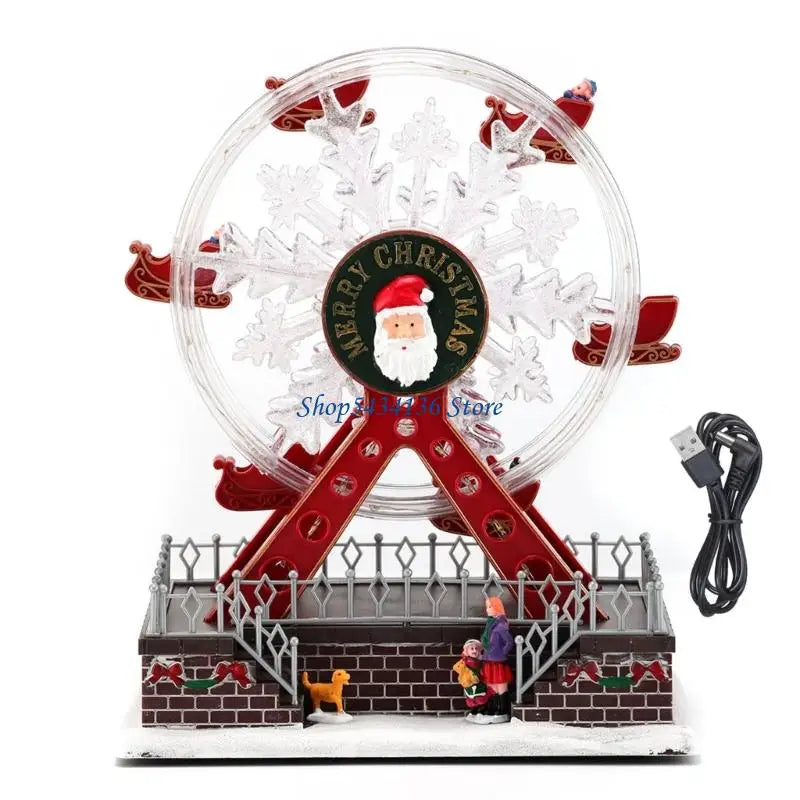 Weihnachten Spieluhr Musical Ornament LED Licht Dekoration Festival Rotierendes bewegliches Geburtstagsgeschenk