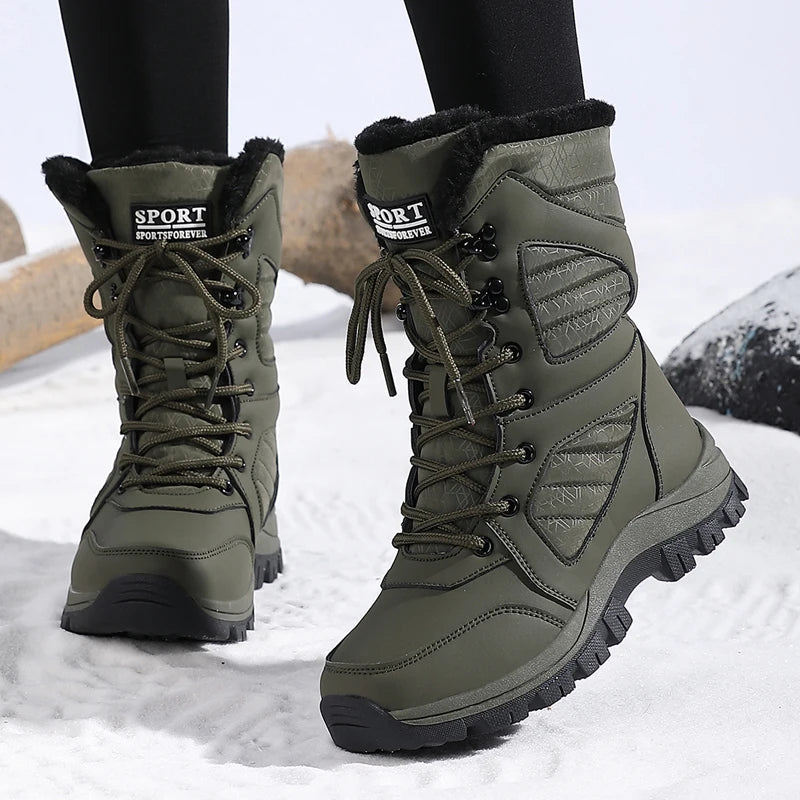 Winter Frauen Schnee Boot High-top Wasserdichte Stiefeletten Damen Dicke Plus Warme Schnee Wandern Stiefel Outdoor Baumwolle Schuhe turnschuhe