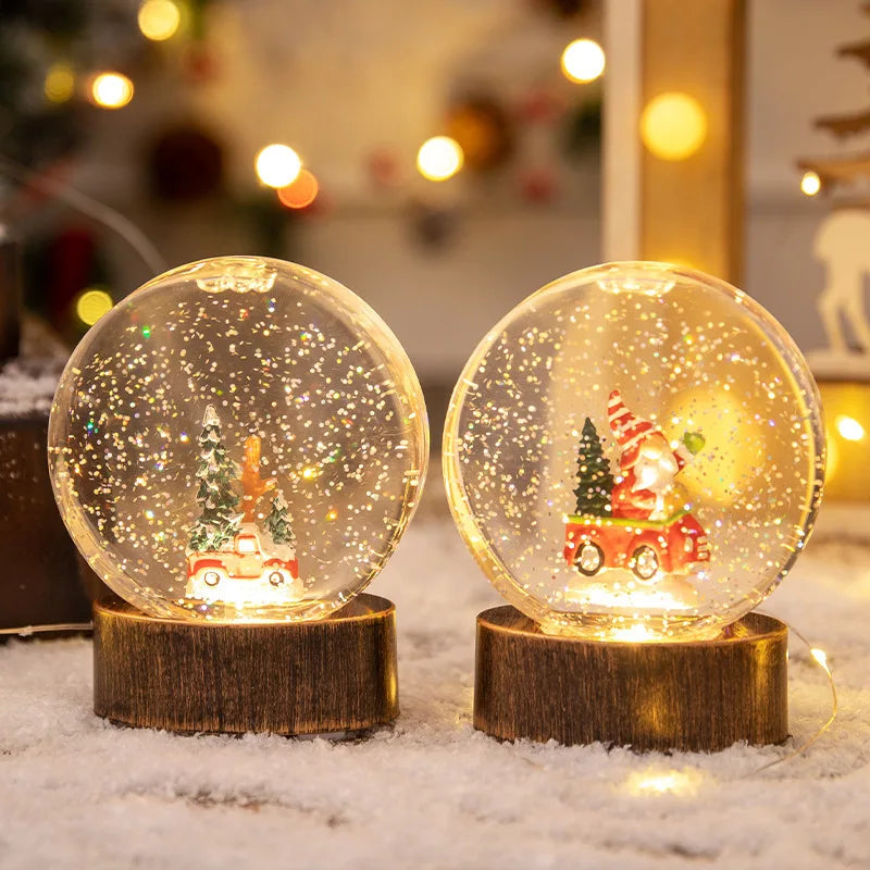 Weihnachtsdekorationen: Beleuchtete Kristallkugeln, Nachtlichter, Windlichter und kreative Weihnachtsgeschenke