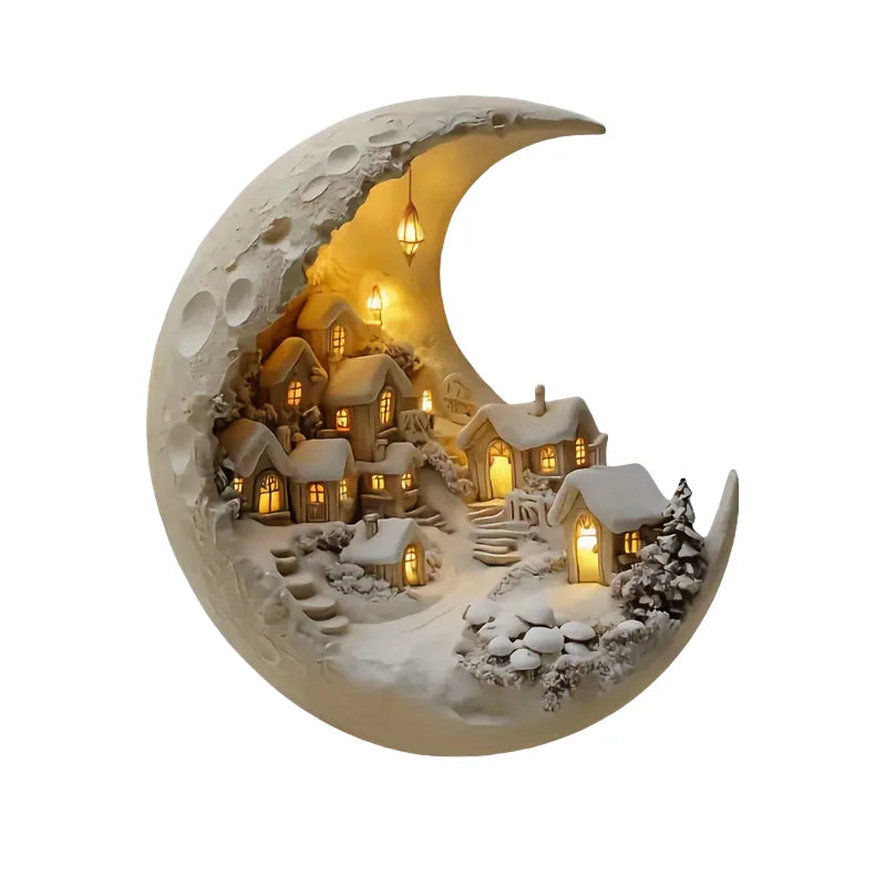 Weihnachtsbaum Tischdekoration Mondhaus DIY 2D Dekoration Acryl Frohe Weihnachten Schilder Plakette 2027 Neujahrsparty Geschenke