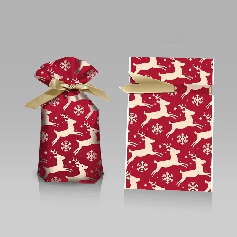 Weihnachtliche Geschenktüte Weihnachtsdekoration für Zuhause Schneeflocken-Geschenktasche Weihnachtsverpackungshalter Neujahr