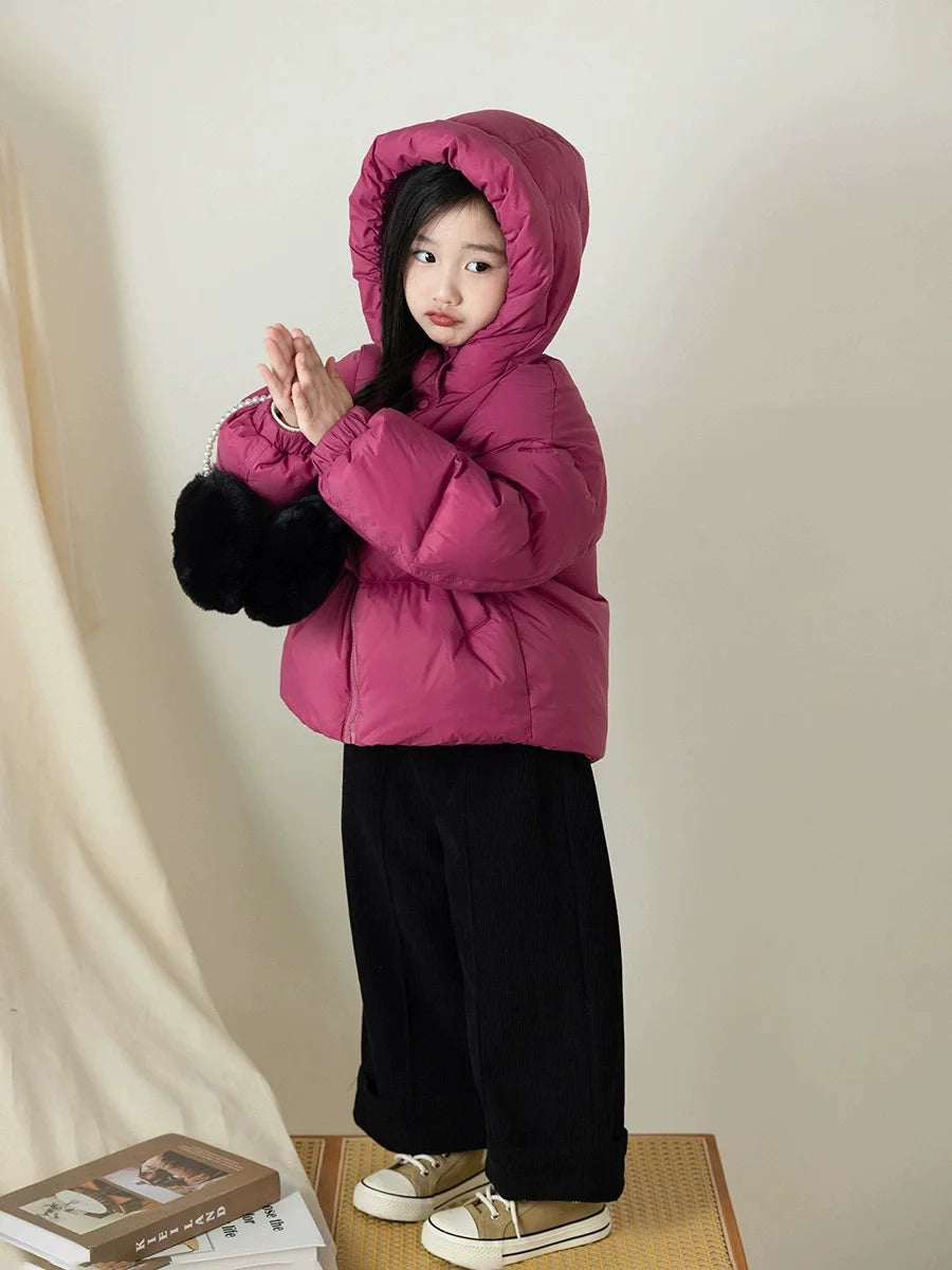 Winter Kinder Warme Daunenmäntel Herbst Kinder Baumwolle Gefütterte Jacken Jungen Mädchen Kleidung Baby Mit Kapuze Oberbekleidung 3-12 Jahre