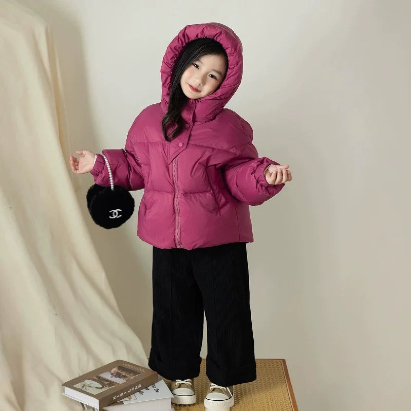 Winter Kinder Warme Daunenmäntel Herbst Kinder Baumwolle Gefütterte Jacken Jungen Mädchen Kleidung Baby Mit Kapuze Oberbekleidung 3-12 Jahre