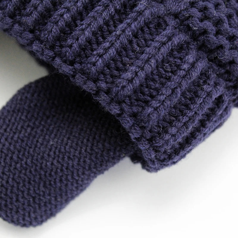 Winter-Babymütze für 0–12 Monate, Jungen und Mädchen, Zubehör, Strickmütze, Kindermütze, Fleece, warme Handschuhe, dicke Winterohr-Kindermütze, Babymütze