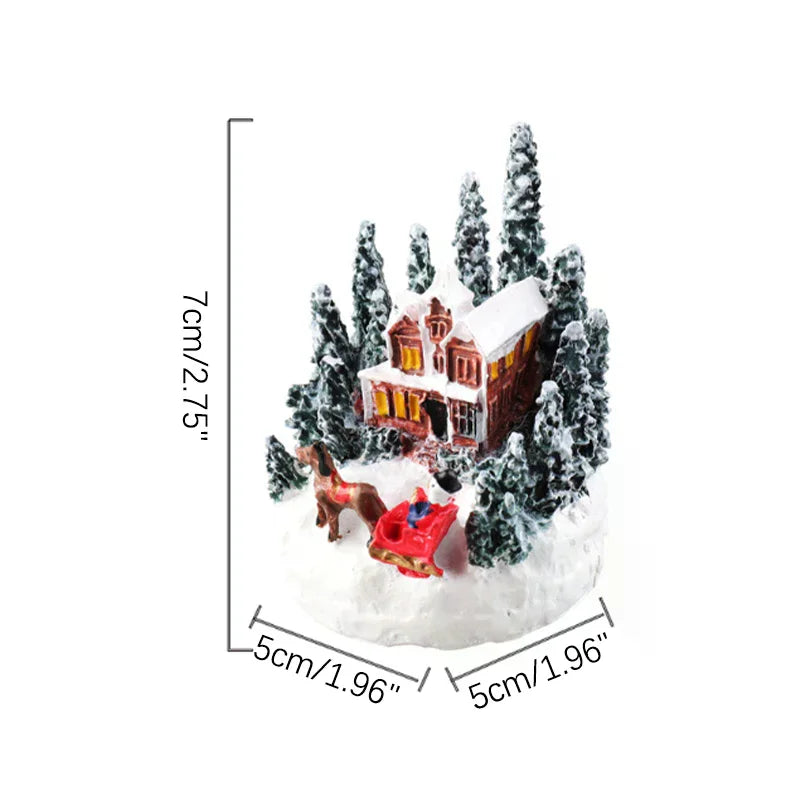 Weihnachten LED Licht Ornamente Santa Castle Schnee Haus Leuchtende Handwerk 2024 Neue Jahr Kind Geschenk Weihnachten Party Home Decor