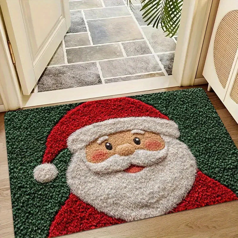 Weihnachts-Fußmatte, roter Weihnachtsmann, für draußen und drinnen, Lebkuchenmann-Teppich, Neujahr 2026, Frohe Weihnachten, Heimdekoration, Fußmatte