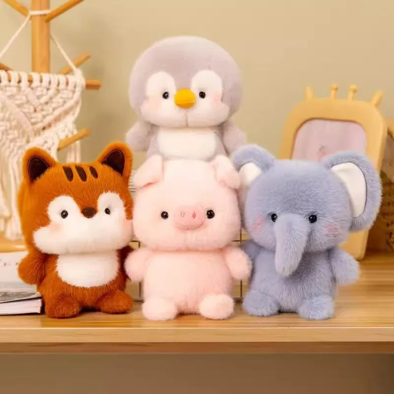 16cm Tisch mit Plüschtier, Niedliche Puppe mit Begleitpuppe, Schreibtischdekoration, Heilende Überraschung, Tägliches Geschenk für einen guten Freund