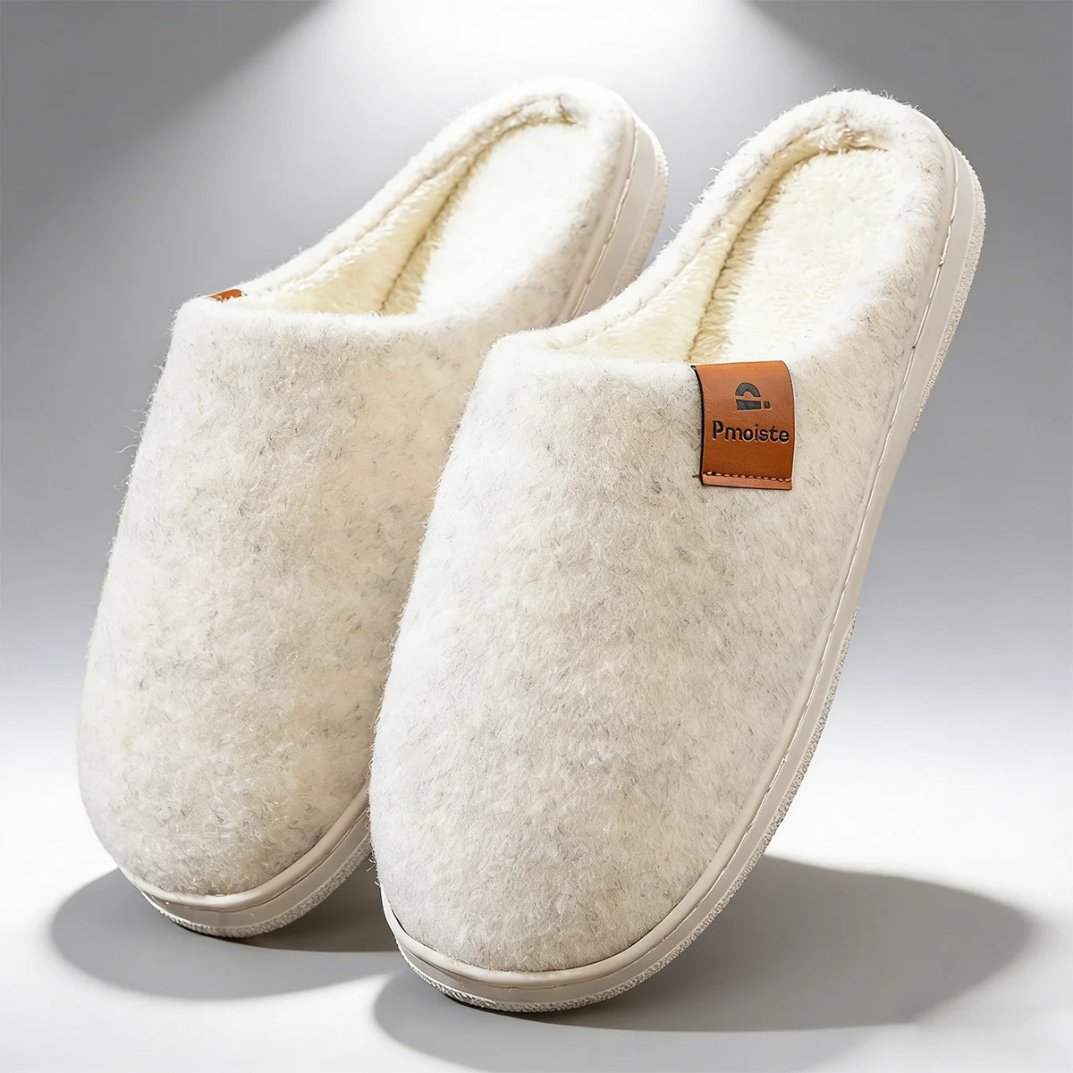 Winter Herren Filz Plattform Hausschuhe Ultra Warm Kissen Gemütliches Leben Rutschfestes TPR Outdoor Indoor Haus