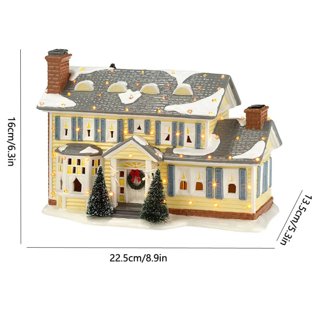 Weihnachten Schneehäuse Glow Craft Schneemann Garten Ornament mit Musik Home Decora Land Harz Ornament Roman Weihnachten Kind Geschenk