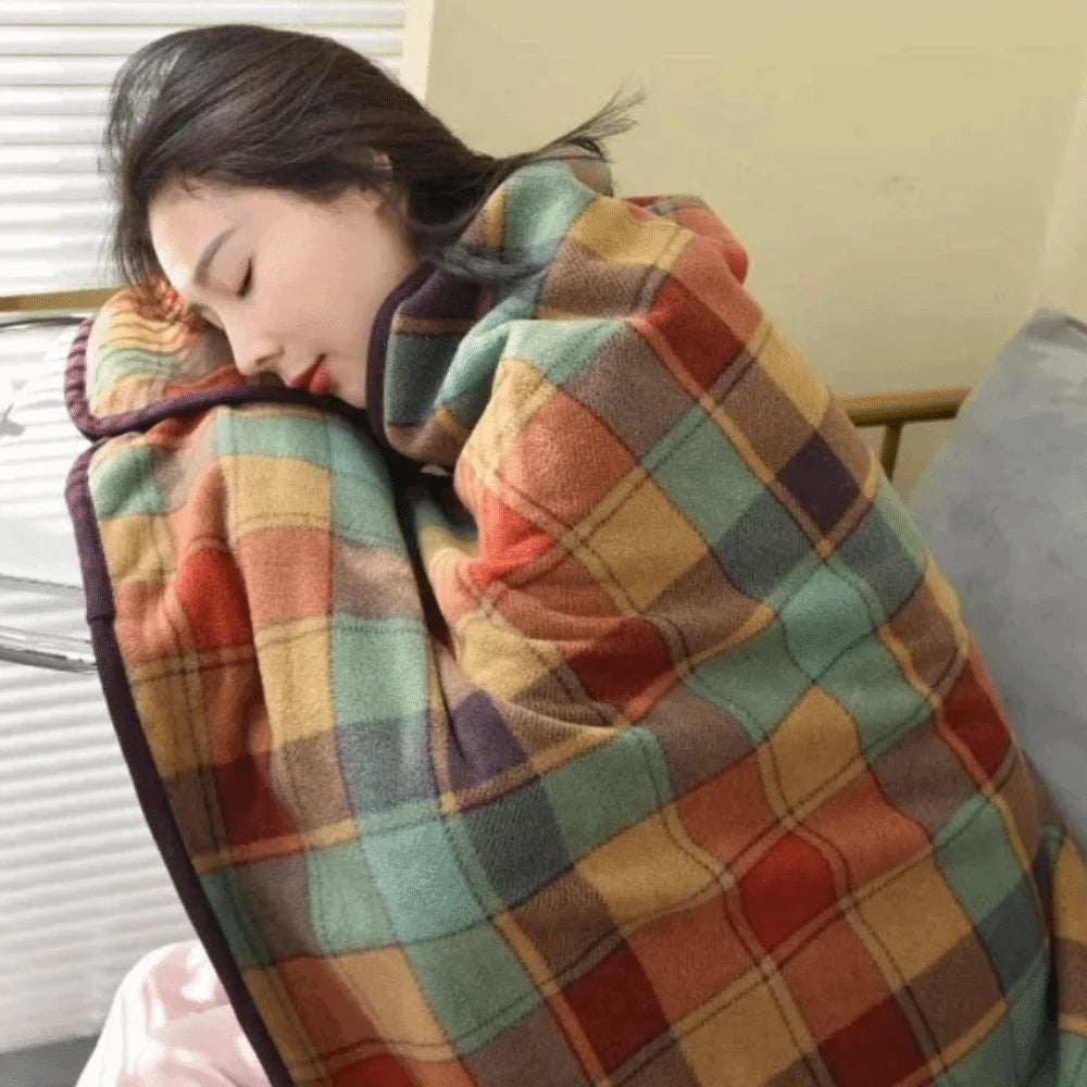 Lazy Plaid Tragbare Decke verdicken weiche lässige Bürodecke mit Knopf warme Home Schal Decke Winter
