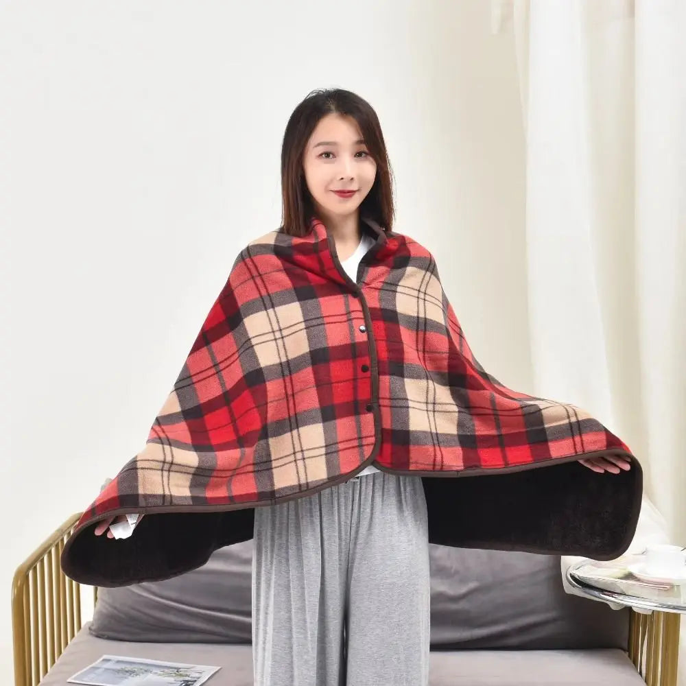 Lazy Plaid Tragbare Decke verdicken weiche lässige Bürodecke mit Knopf warme Home Schal Decke Winter