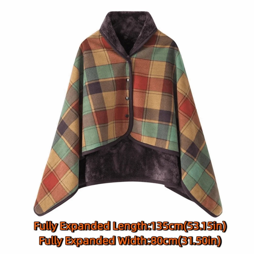 Lazy Plaid Tragbare Decke verdicken weiche lässige Bürodecke mit Knopf warme Home Schal Decke Winter