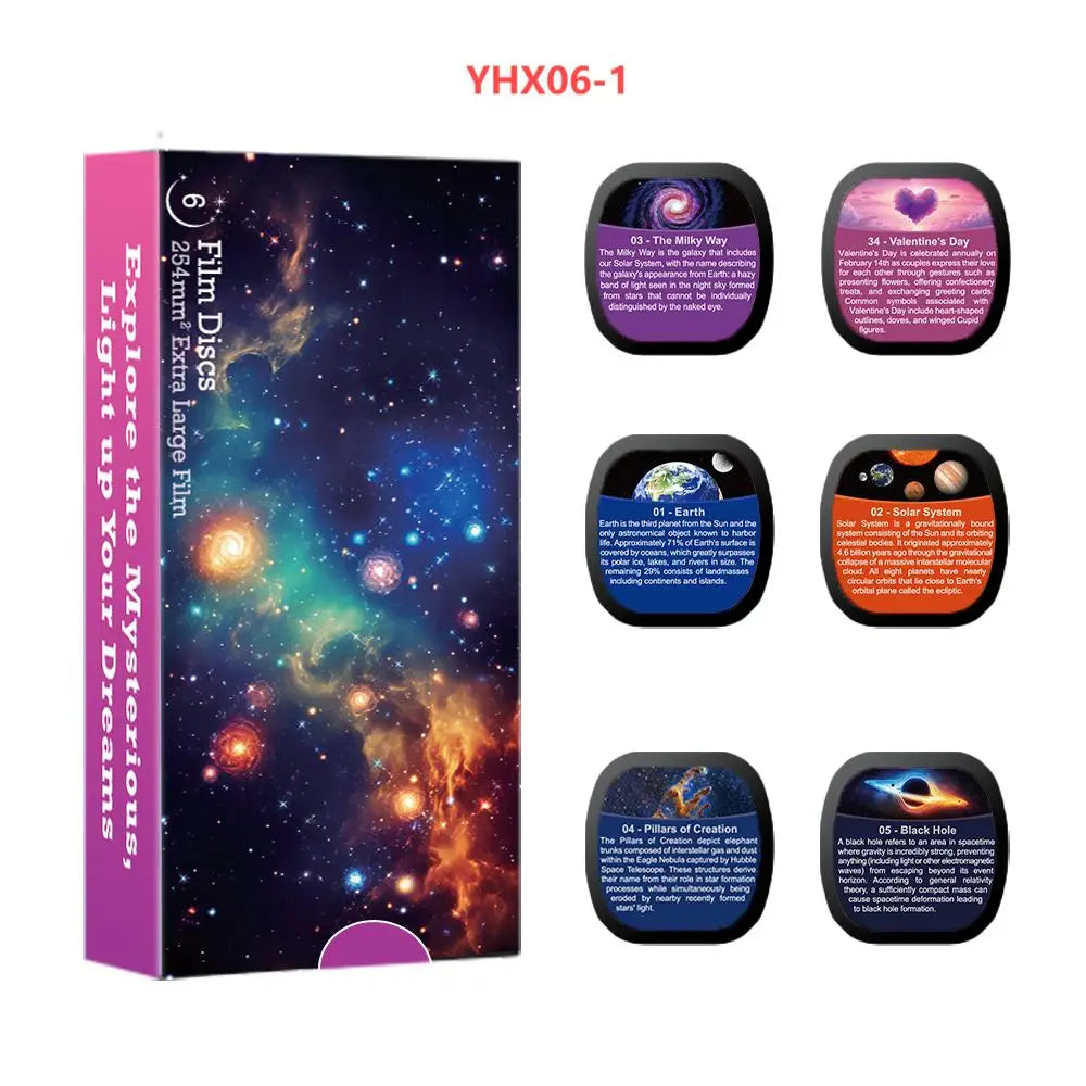 Sternprojektor Nachtlichtscheibe Planetariumsprojektorscheibe 4K HD Galaxy Projektor Lichtscheibe – 6er-Pack (Projektor nicht im Lieferumfang enthalten)