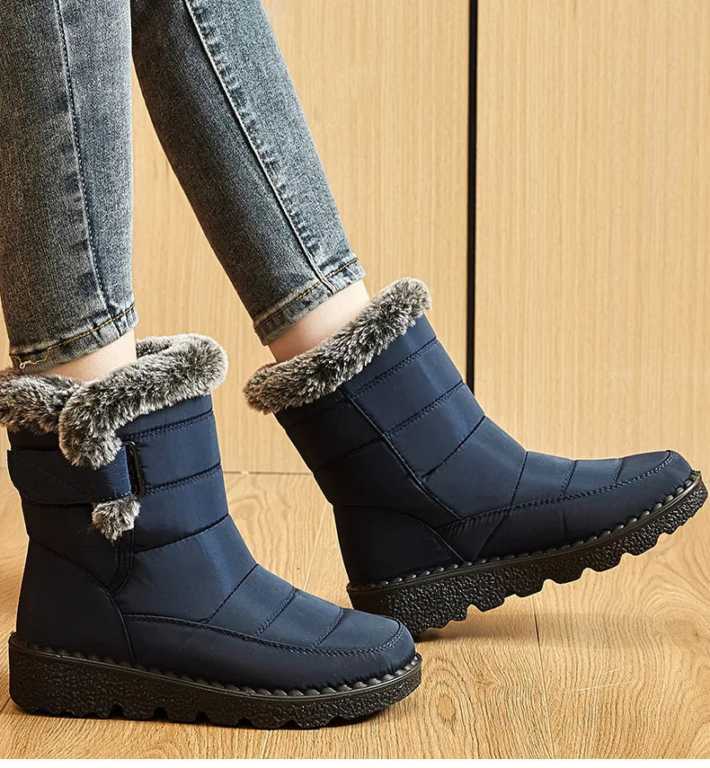 Frauen Stiefel 2025, Trend Winter Schuhe Für Frauen Winter Stiefel Knöchel Low Heels Botas Mujer Wasserdichte Schnee Stiefel Mit Pelz schuhe