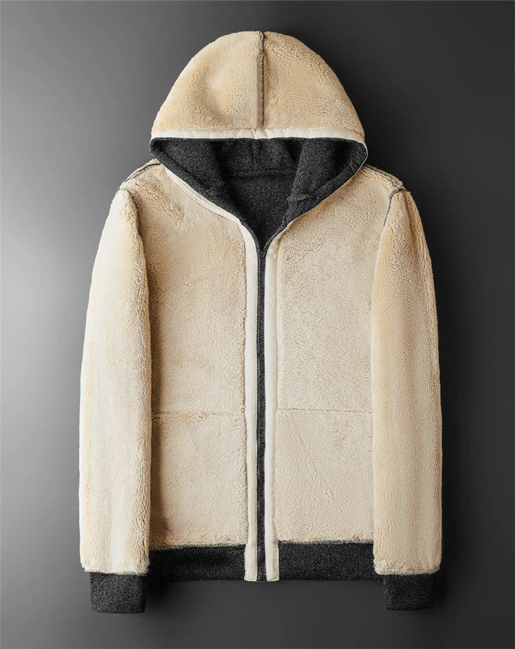 Winter Lammwolle Mäntel Verdicken Warme Jacken Lange Sleeve Zipper Hoodies Casual Sport Fleece Schwarz Mantel Mit Kapuze Männer Frauen Jacke
