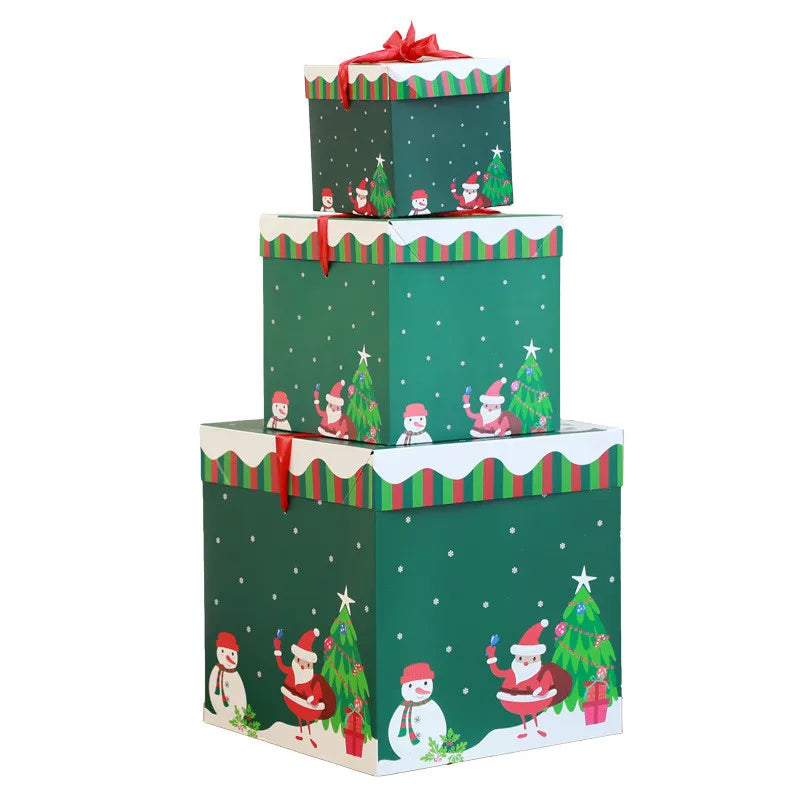 Weihnachtsgeschenkboxen, Geschenkverpackung, Frohe Weihnachten, Dekorative Kartons für Weihnachten, Heimparty-Dekoration, Neujahr, Süßigkeitenbox, Etui