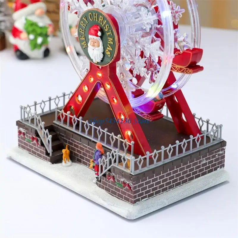 Weihnachten Spieluhr Musical Ornament LED Licht Dekoration Festival Rotierendes bewegliches Geburtstagsgeschenk