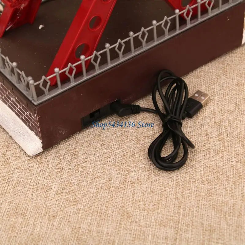 Weihnachten Spieluhr Musical Ornament LED Licht Dekoration Festival Rotierendes bewegliches Geburtstagsgeschenk