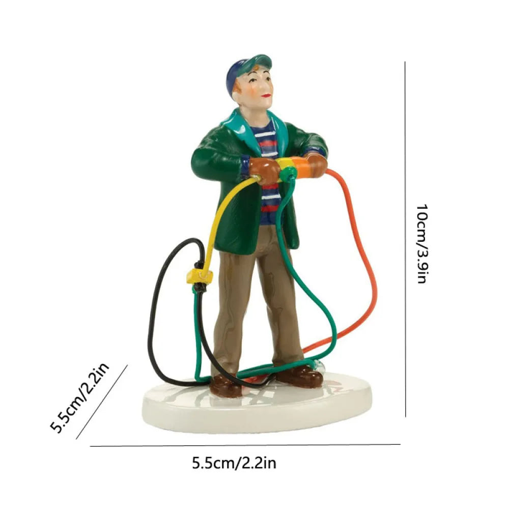 Weihnachten Schneehäuse Glow Craft Schneemann Garten Ornament mit Musik Home Decora Land Harz Ornament Roman Weihnachten Kind Geschenk