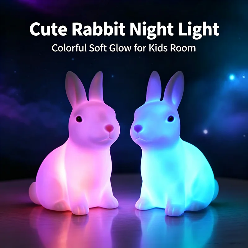 Hasen-Nachtlicht mit Farbwechsel – süße LED-Lampe für Kinder