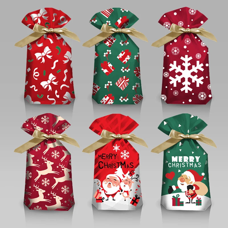 Weihnachtliche Geschenktüte Weihnachtsdekoration für Zuhause Schneeflocken-Geschenktasche Weihnachtsverpackungshalter Neujahr