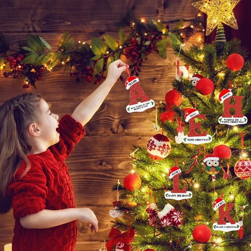 Winter 26 Buchstaben Weihnachtsdekoration 3D Harz hängen Anhänger Party Home Zimmer Weihnachtsbaum Dekor Freunde Familien DIY Geschenke