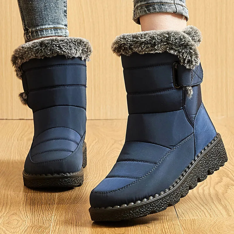 Frauen Stiefel 2025, Trend Winter Schuhe Für Frauen Winter Stiefel Knöchel Low Heels Botas Mujer Wasserdichte Schnee Stiefel Mit Pelz schuhe