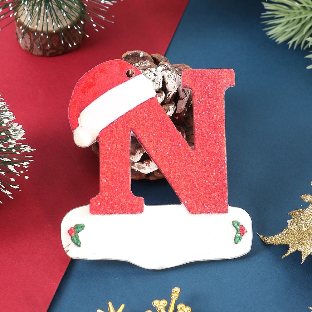 Winter 26 Buchstaben Weihnachtsdekoration 3D Harz hängen Anhänger Party Home Zimmer Weihnachtsbaum Dekor Freunde Familien DIY Geschenke