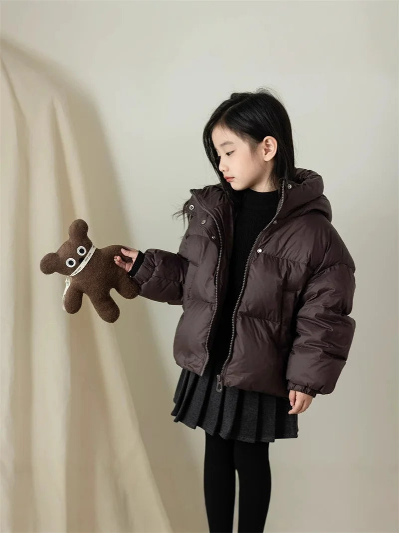Winter Kinder Warme Daunenmäntel Herbst Kinder Baumwolle Gefütterte Jacken Jungen Mädchen Kleidung Baby Mit Kapuze Oberbekleidung 3-12 Jahre