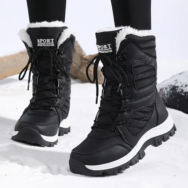 Winter Frauen Schnee Boot High-top Wasserdichte Stiefeletten Damen Dicke Plus Warme Schnee Wandern Stiefel Outdoor Baumwolle Schuhe turnschuhe