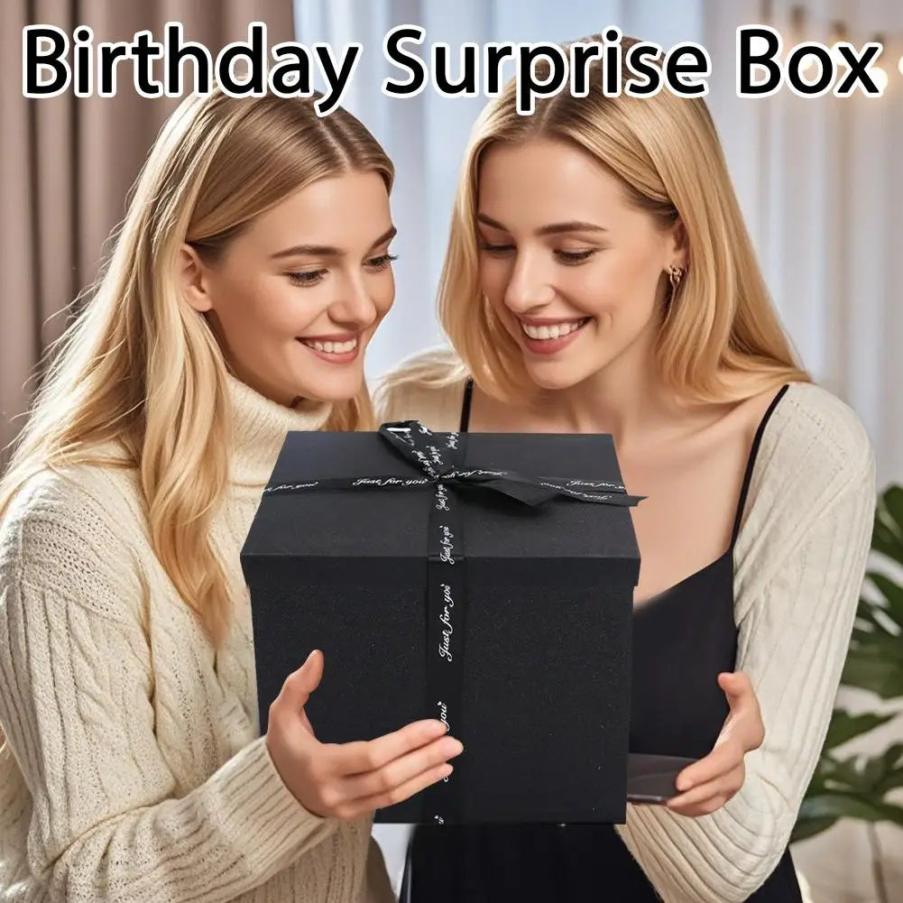 Mehrschichtige Überraschungs-Geschenkbox mit Band, explosive Geburtstags-/Weihnachtsgeschenkbox für Süßigkeiten, Schmuck, DIY-Geschenkpräsentation