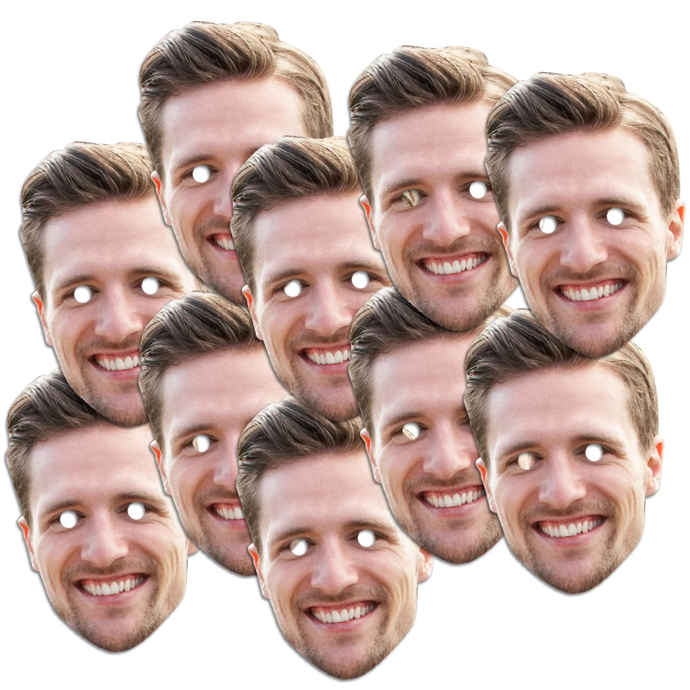 Benutzerdefinierte Gesichtsmaske, personalisierte Foto-Gesichtsmasken, Selfie-Fotoautomaten-Requisiten für Geburtstag, Hochzeit, Junggesellenabschied
