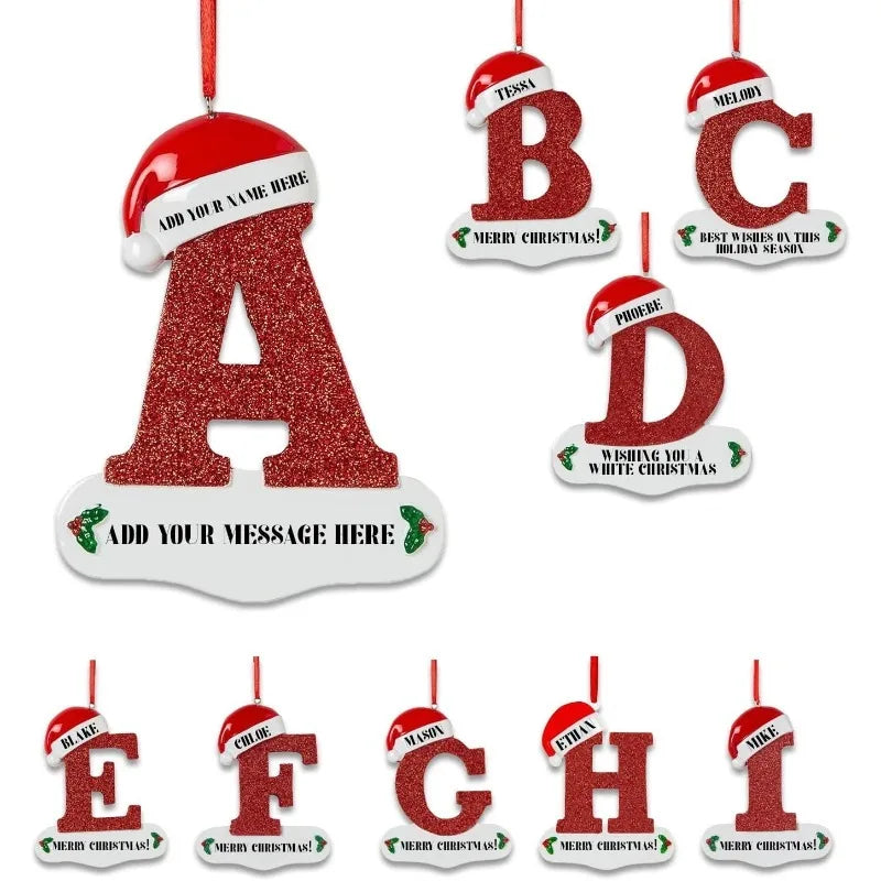 Winter 26 Buchstaben Weihnachtsdekoration 3D Harz hängen Anhänger Party Home Zimmer Weihnachtsbaum Dekor Freunde Familien DIY Geschenke