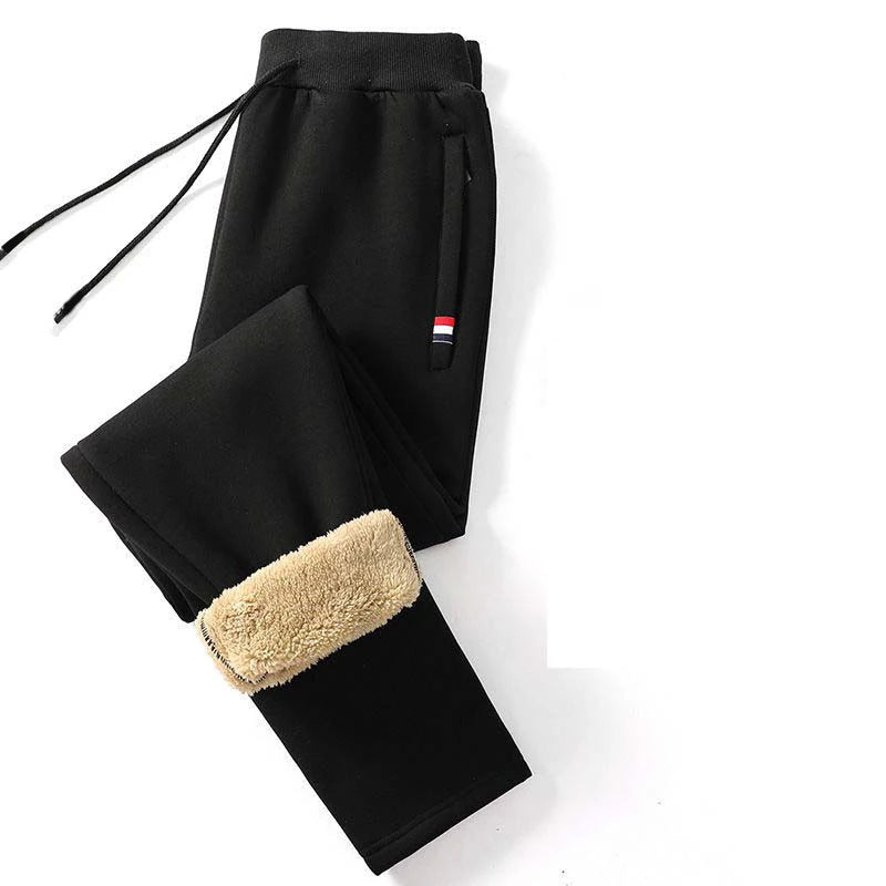 Winter Lammwolle Warme Casual Hosen männer Fitness Jogging Jogginghose Männlich Solide Kordelzug Böden Fleece Gerade Hosen M-5Xl