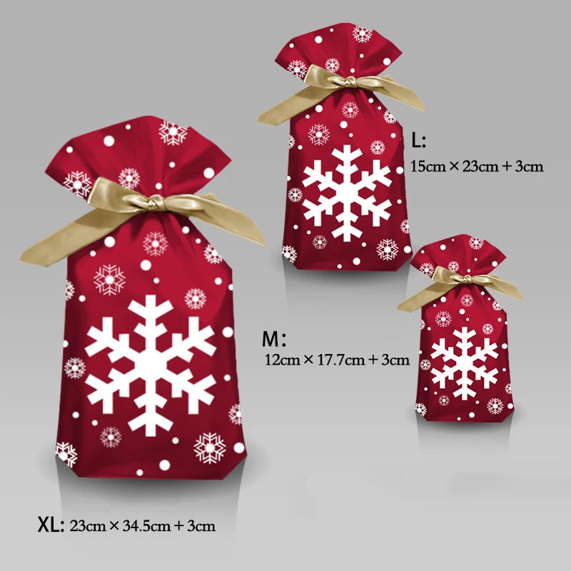 Weihnachtliche Geschenktüte Weihnachtsdekoration für Zuhause Schneeflocken-Geschenktasche Weihnachtsverpackungshalter Neujahr