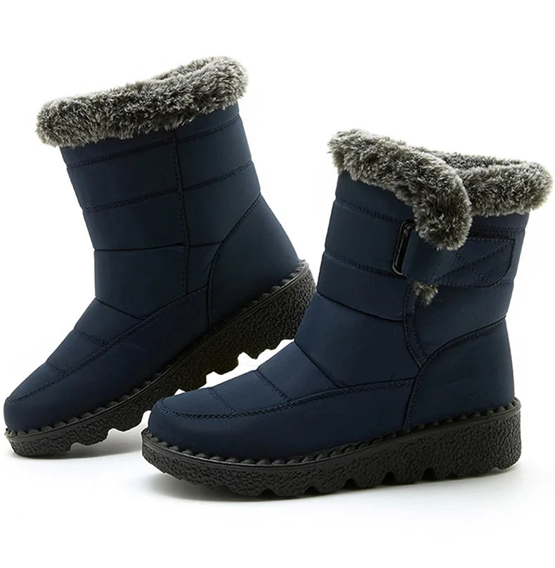 Frauen Stiefel 2025, Trend Winter Schuhe Für Frauen Winter Stiefel Knöchel Low Heels Botas Mujer Wasserdichte Schnee Stiefel Mit Pelz schuhe
