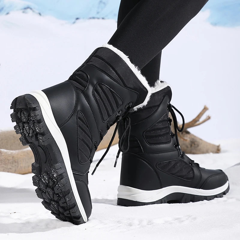 Winter Frauen Schnee Boot High-top Wasserdichte Stiefeletten Damen Dicke Plus Warme Schnee Wandern Stiefel Outdoor Baumwolle Schuhe turnschuhe