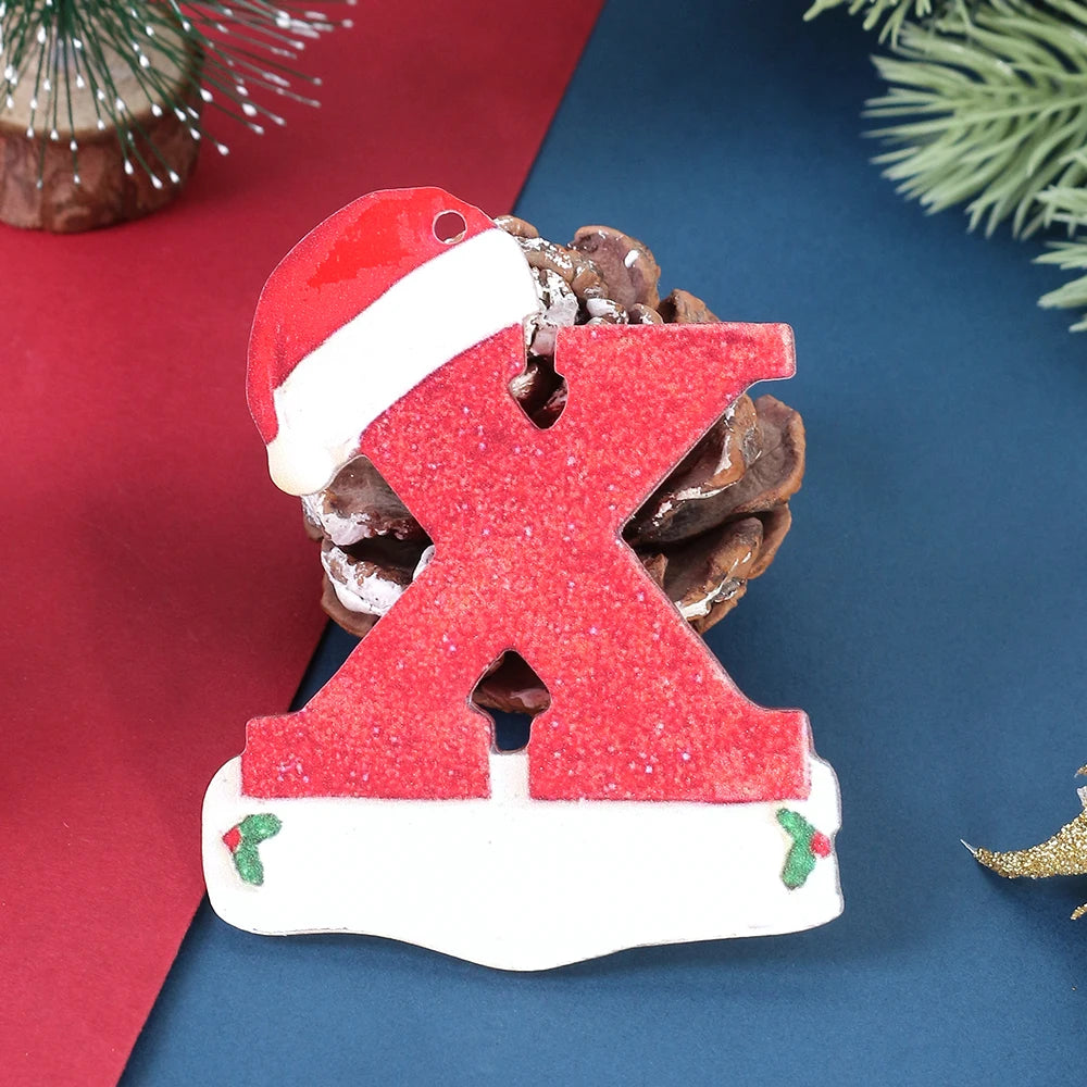Winter 26 Buchstaben Weihnachtsdekoration 3D Harz hängen Anhänger Party Home Zimmer Weihnachtsbaum Dekor Freunde Familien DIY Geschenke