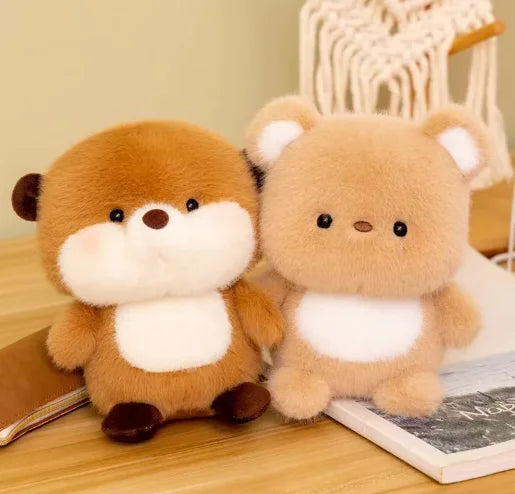 16cm Tisch mit Plüschtier, Niedliche Puppe mit Begleitpuppe, Schreibtischdekoration, Heilende Überraschung, Tägliches Geschenk für einen guten Freund