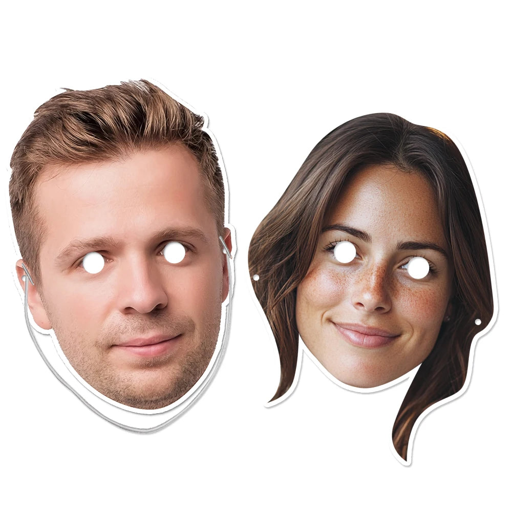 Benutzerdefinierte Gesichtsmaske, personalisierte Foto-Gesichtsmasken, Selfie-Fotoautomaten-Requisiten für Geburtstag, Hochzeit, Junggesellenabschied