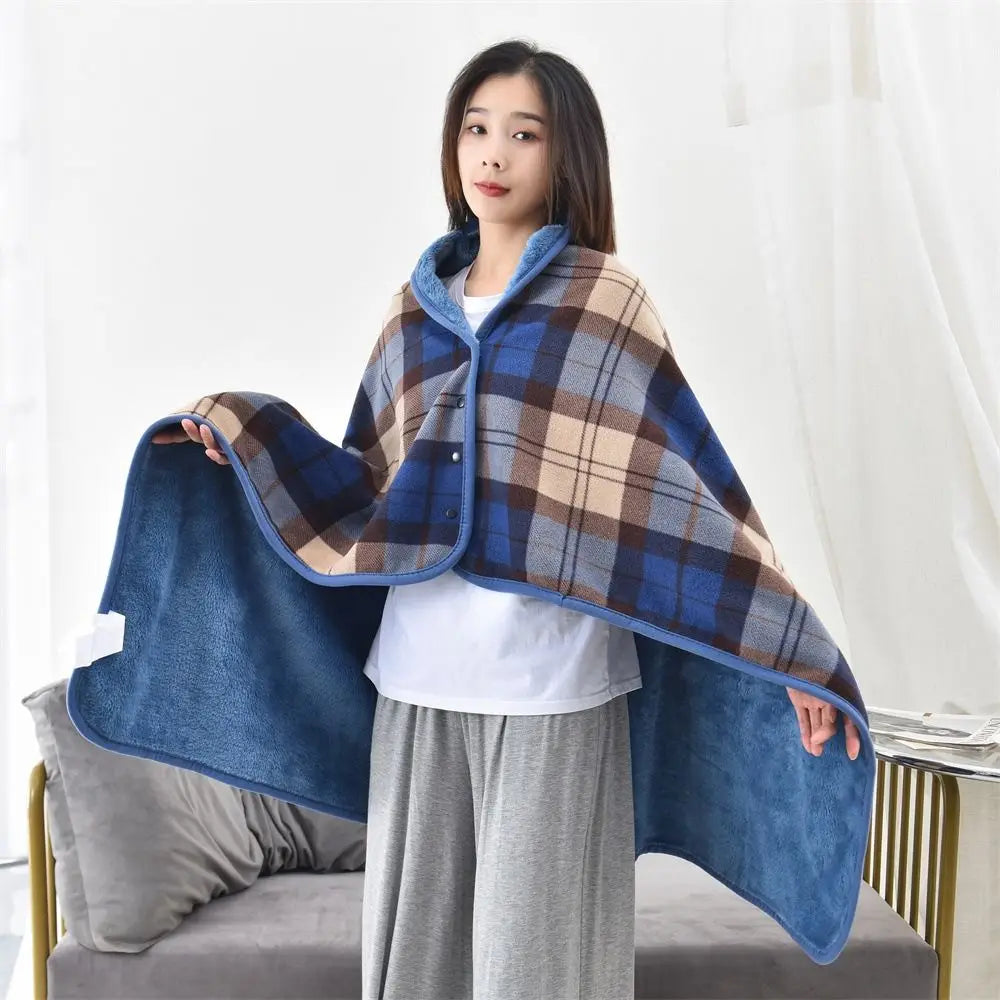 Lazy Plaid Tragbare Decke verdicken weiche lässige Bürodecke mit Knopf warme Home Schal Decke Winter