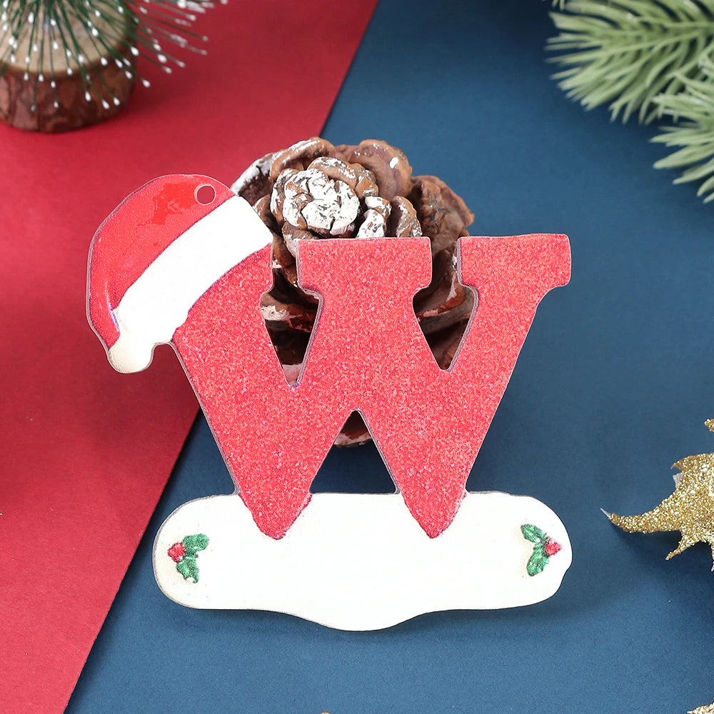 Winter 26 Buchstaben Weihnachtsdekoration 3D Harz hängen Anhänger Party Home Zimmer Weihnachtsbaum Dekor Freunde Familien DIY Geschenke