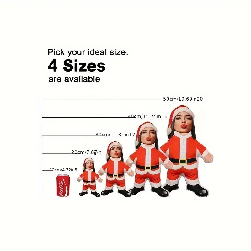 Personalisierte 'Ich Liebe Dich' Mini-Plüschpuppe mit Foto-Kissen, Perfektes Paar-Geschenk, Weiches Polyester