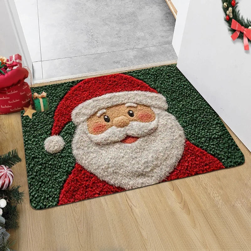 Weihnachts-Fußmatte, roter Weihnachtsmann, für draußen und drinnen, Lebkuchenmann-Teppich, Neujahr 2026, Frohe Weihnachten, Heimdekoration, Fußmatte