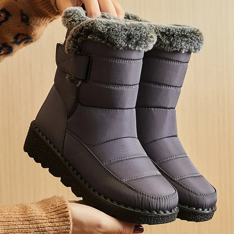 Frauen Stiefel 2025, Trend Winter Schuhe Für Frauen Winter Stiefel Knöchel Low Heels Botas Mujer Wasserdichte Schnee Stiefel Mit Pelz schuhe
