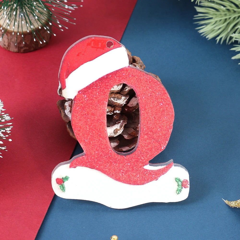 Winter 26 Buchstaben Weihnachtsdekoration 3D Harz hängen Anhänger Party Home Zimmer Weihnachtsbaum Dekor Freunde Familien DIY Geschenke